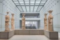 Athens, Greece - June 17, 2017: Interior of the new modern Acropolis Museum and people enjoying the exhibitions, famous tourist Royalty Free Stock Photo