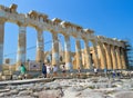 Parthenon temple in Acropolis in Athens, Greece on June 16, 2017. Royalty Free Stock Photo