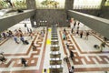 Athens, Greece - June 17, 2017: Passengers walking through crowded main connection hall of the Syntagma underground metro station