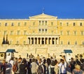 Evzones soldiers during the change of the guard. Syntagma Square