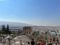 ATHENS, GREECE - MAY 14, 2022: Ancient theater in a summer day in Acropolis in Athnes Royalty Free Stock Photo