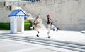 Athens, Greece - May 13, 2016: Changing of the presidential guard Evzones in front of the Monument of the Unknown Soldier