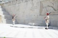 Athens, Greece - May 13, 2016: Changing of the presidential guard Evzones in front of the Monument of the Unknown Soldier