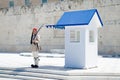 Athens, Greece - May 13, 2016: Changing of the presidential guard Evzones in front of the Monument of the Unknown Soldier