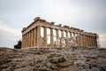 Athens, Greece - May 08, 2018. Reconstruction of Parthenon Temple in Acropolis Royalty Free Stock Photo