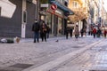 Athens, Greece. Murch  2022 - people strolling in the central Ermou street for shopping Royalty Free Stock Photo