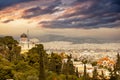 Athens, Greece. National observatory view from Plaka streets