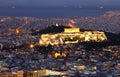 Athens - Greece at night, Acropolis Royalty Free Stock Photo