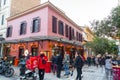 Greek restaurants in the central streets of Athens, Greece Royalty Free Stock Photo
