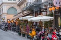 Greek restaurants in the central streets of Athens, Greece Royalty Free Stock Photo