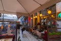 Greek restaurants in the central streets of Athens, Greece