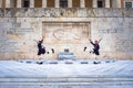 Evzones in front of the Tomb of the Unknown Soldier at Syntagma square