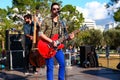 ATHENS, GREECE, NOVEMBER 2016: music band at Stavros Niarchos park Royalty Free Stock Photo