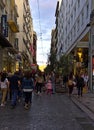 Athens / Greece - November 02 2019: People walking and shopping in Ermou street, Athens Greece