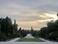 Athens, Greece - November 30, 2019: The Zappeion garden, located in the National Garden in Athens