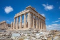 Athens, Greece. Parthenon temple on Acropolis hill, blue sky background Royalty Free Stock Photo