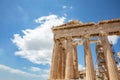 Athens, Greece. Parthenon temple on Acropolis hill, bright spring day Royalty Free Stock Photo