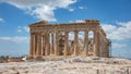 Athens, Greece. Parthenon temple on Acropolis hill, bright spring day Royalty Free Stock Photo