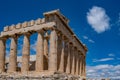 Athens, Greece. Parthenon temple on Acropolis hill, bright spring day Royalty Free Stock Photo