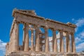 Athens, Greece. Parthenon temple on Acropolis hill, bright spring day Royalty Free Stock Photo