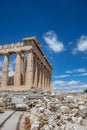 Athens, Greece. Parthenon temple on Acropolis hill, bright spring day Royalty Free Stock Photo