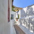 Athens Greece, picturesque alley at Anafiotika, an old neighborhood under acropolis