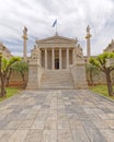 Athens Greece, Plato and Socrates statues in front of the national academy neoclassical building