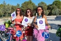 Athens, Greece - Sep 22, 2019: Fancy Women Bike Ride. Cycling event to support women`s visibility in urban spaces.