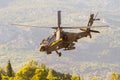 Athens, Greece 13 September 2015. Apache helicopter of the Hellenic air force team at the Athens air week flying show. Royalty Free Stock Photo