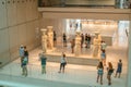 ATHENS, GREECE - SEPTEMBER 16, 2018: Group of tourists in walking in the Acropolis museum in Athens Royalty Free Stock Photo