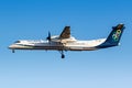Olympic Air Bombardier DHC-8-400 airplane Athens Airport in Greece Royalty Free Stock Photo