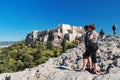 Tourists enjoying Parthenon temple, Athens, Greece Royalty Free Stock Photo