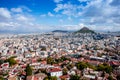 A view of Lykavitos Hill along with panorama of Athens, Greece from the Acropolis hill. Royalty Free Stock Photo
