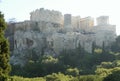 Athens, Greece, view of the Acropolis from the Areopagus (Mars Hill) Royalty Free Stock Photo