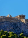 Athens Greece, view of Erechtheion ancient temple from the street behind acropolis hill Royalty Free Stock Photo