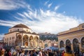11.03.2018 Athens, Greece - View of Tzistarakis Mosque and Monas