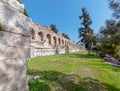 Athens, Herodion ancient roman theater arched front facade.