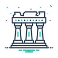 Mix icon for Athens, ruins and landmark