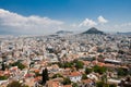 Athens and Lykavitos Hill Royalty Free Stock Photo