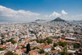 Athens and Lykavitos Hill Royalty Free Stock Photo