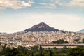 Athens and Lykavitos Hill on a reainy day, Athens Royalty Free Stock Photo