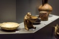 Unique zoomorphic clay vase like hedgehog in the National Archaeological Museum in Athens, Greece