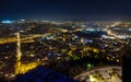 Athens night panorama from Lycabettus hill