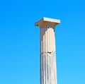 in athens the old column stone construction asia greece