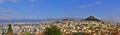 Athens panoramic view with Lycabettus hill from Anafiotika area under Acropolis, Greece