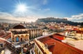 Athens - panoramic view of Monastiraki square and the Acropolis, Greece Royalty Free Stock Photo