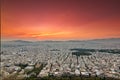 Athens panoramic view in a sunset Royalty Free Stock Photo