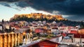 Athens and the Parthenon Temple of Acropolis during sunrise, Greece