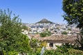 Athens Plaka, Mount Lycabettus seen from Anafiotika old city, Greece, Europe