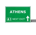 ATHENS road sign isolated on white Royalty Free Stock Photo